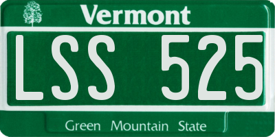 VT license plate LSS525