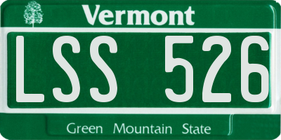 VT license plate LSS526