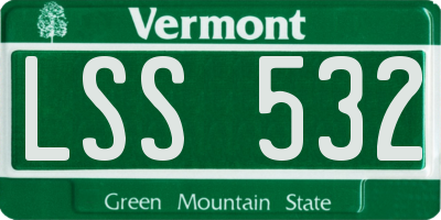 VT license plate LSS532