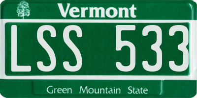 VT license plate LSS533