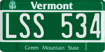 VT license plate LSS534