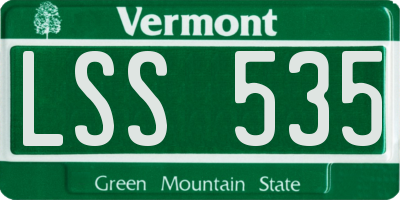 VT license plate LSS535