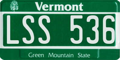 VT license plate LSS536