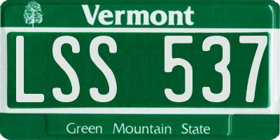 VT license plate LSS537
