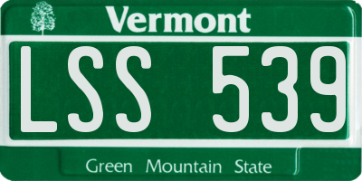 VT license plate LSS539