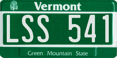 VT license plate LSS541
