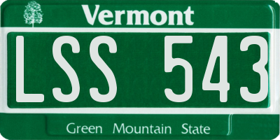 VT license plate LSS543
