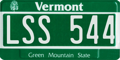 VT license plate LSS544
