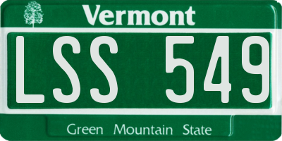 VT license plate LSS549