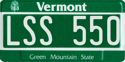 VT license plate LSS550