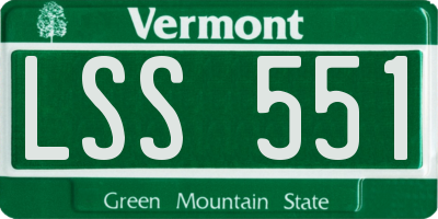 VT license plate LSS551