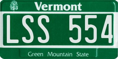 VT license plate LSS554