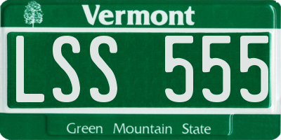 VT license plate LSS555