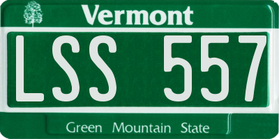 VT license plate LSS557