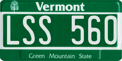 VT license plate LSS560