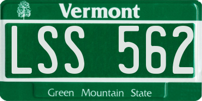 VT license plate LSS562