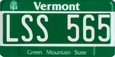 VT license plate LSS565