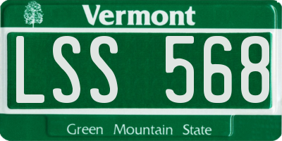 VT license plate LSS568