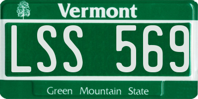 VT license plate LSS569