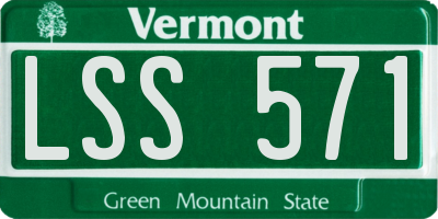 VT license plate LSS571
