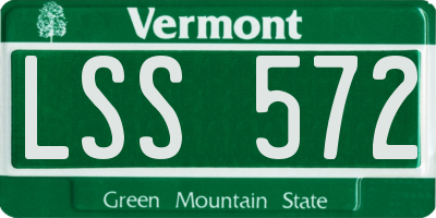 VT license plate LSS572