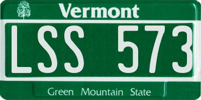 VT license plate LSS573