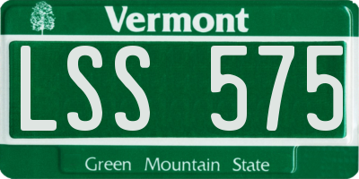 VT license plate LSS575