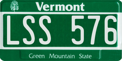 VT license plate LSS576