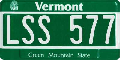 VT license plate LSS577
