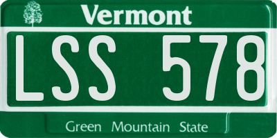 VT license plate LSS578
