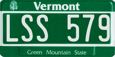 VT license plate LSS579