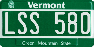 VT license plate LSS580