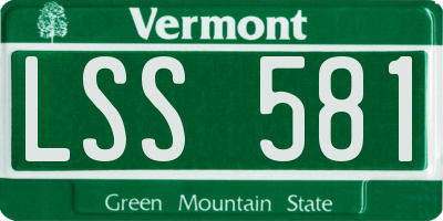VT license plate LSS581