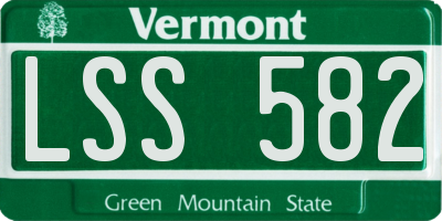 VT license plate LSS582