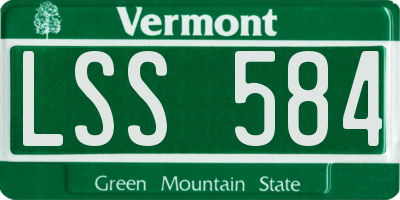 VT license plate LSS584