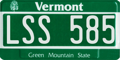 VT license plate LSS585