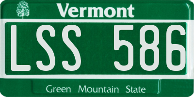 VT license plate LSS586