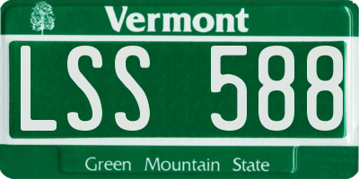 VT license plate LSS588