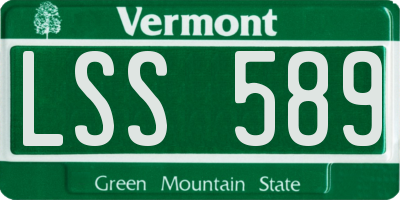 VT license plate LSS589
