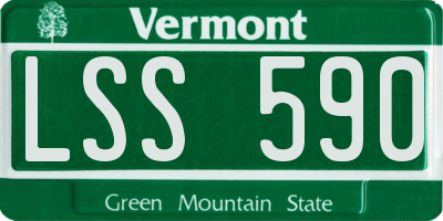 VT license plate LSS590