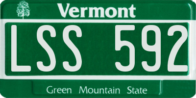 VT license plate LSS592