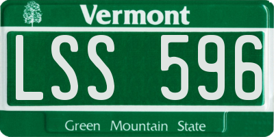 VT license plate LSS596