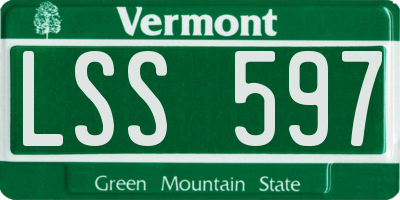VT license plate LSS597