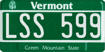 VT license plate LSS599
