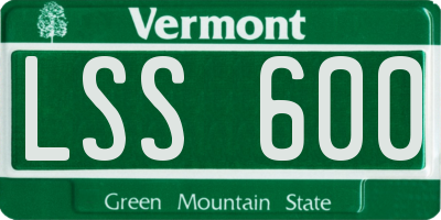 VT license plate LSS600