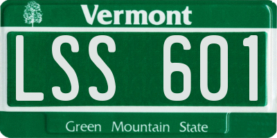 VT license plate LSS601