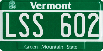 VT license plate LSS602