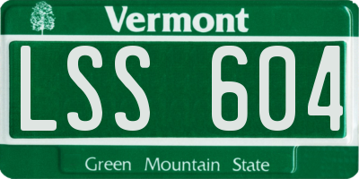 VT license plate LSS604