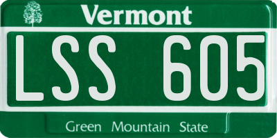 VT license plate LSS605