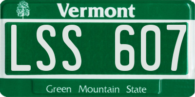 VT license plate LSS607